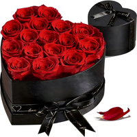 Boîte de 16 roses éternelles – Cadeau pour femme, maman, épouse – Fête des Mères, Saint-Valentin, Anniversaire, Noël, Anniversaire de mariage – Romantique