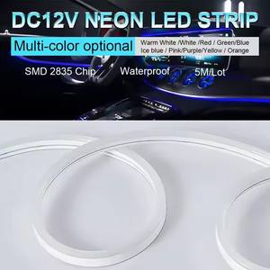 Bande lumineuse néon flexible 5m 12W DC12V IP68 étanche, lumière d'ambiance LED pour voiture avec garantie de 2 ans pour voitures universelles - Product Image 6
