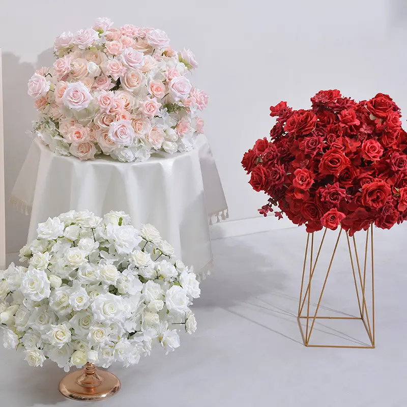 ओम शादी की सजावट कृत्रिम फूल रंगीन फूलों की गेंद शादी