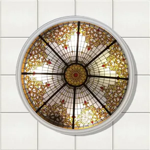 Türleri iç tasarımları stil dekoratif vitray tavan tedarikçileri Skylight tarzı çatı Tiffany cam kubbe