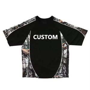 Maglia da Calcio Personalizzata con Bordature Traspirante ad Asciugatura Rapida Abbigliamento Streetwear Uomo Color Block Patchwork Nero <span class=keywords><strong>Real</strong></span> Tree Camo - Product Image 3