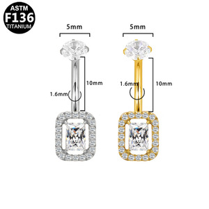 Anneau de nombril en forme de larme 10 mm en alliage de titane G23, bijoux de piercing tendance pour femmes - Product Image 2