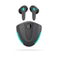 Écouteurs de jeu sans fil transparents avec LED RGB TWS intra-auriculaires et affichage numérique de la puissance pour le gaming