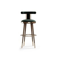 Meilleurs tabourets de bar rembourrés en velours incurvé ergonomique à pieds hauts Chaises de cuisine modernes Meubles de salon Pub Party Event