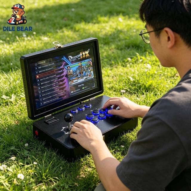 Metal Case 14 Inch Briefcase Arcade Machine 30K Games Pandora Saga DX Plus Single Player Folding Retro Arcade Console Kiosk Bar