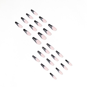 <span class=keywords><strong>Uñas</strong></span> Postizas <span class=keywords><strong>de</strong></span> Estilo Francés, <span class=keywords><strong>Diseño</strong></span> Nuevo, <span class=keywords><strong>Uñas</strong></span> Artificiales Largas con Línea Negra, <span class=keywords><strong>Uñas</strong></span> a Presión sin Pegamento, Venta al por Mayor - Product Image 3