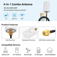 Antenne extérieure 4G+4G+WIFI+WIFI MIMO omnidirectionnelle étanche 2-en-1 GPS+4G à fixation par vis avec connecteur SMA