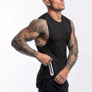 Camiseta negra de tirantes para culturismo para hombre, ropa deportiva para gimnasio y musculación, venta al por mayor