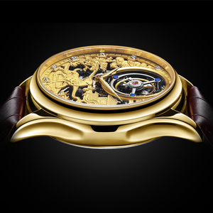 Reloj Mecánico AESOP Manual Tourbillon Skeleton para Hombre con Diamantes, Acero Inoxidable, Zafiro Sintético y Correa de Cuero 7016 - Product Image 2