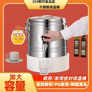 Conteneur alimentaire isotherme en acier inoxydable 304, grande capacité, usage commercial et domestique, avec bec verseur en résine - Product Image 5