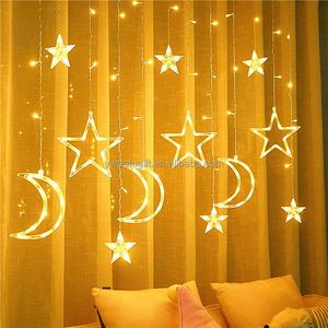 Luces Decorativas para Ramadán, Eid Mubarak, Luna y Estrella, LED, Funciona con Batería, Silueta de Ventana Islámica - Product Image 2