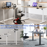 Bureau Électrique Monomoteur Économique, Table Élévatrice Informatique Assis-Debout à Hauteur Réglable avec Cadre Blanc