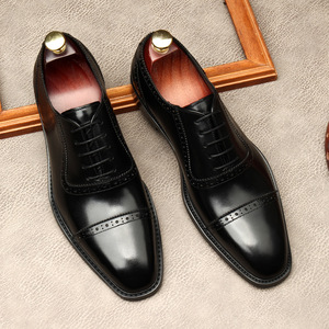 Chaussures habillées en cuir pour hommes, modèle 2026, best-seller britannique, sculptées à la main, style business décontracté, à plateforme - Product Image 1