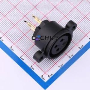 CT3-02HF-EP XLR Connector Through hole Component (THT) Connector 3P Female Through Hole 6A - Product Image 1
