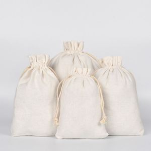 Bolsa de Joyería Personalizada de Muselina de Algodón de 13*18cm con Cordón y Logotipo Impreso para Empaque de Cosméticos, Manualidades y Compras - Product Image 1