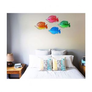 Set of 4 for Outdoor Indoor Coastal Ocean Sea Metal Fish Hanging Wall Art Decor - Product Image 3