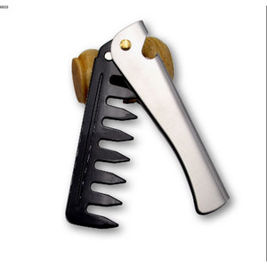 Tùy Chỉnh Chuyên Nghiệp Salon Cắt Tóc Tạo Kiểu Tóc Rộng Người Đàn Ông Răng Kiểu Tóc Túi Đầu Tóc Lược Thép Không Gỉ Có Thể Gập Lại Dầu Lược - Product Image 2