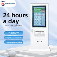 Distributeur automatique sans personnel à écran tactile blanc de 32 pouces avec fonctionnement 24h/24 pour la distribution de serviettes hygiéniques, de mouchoirs et de lingettes humides