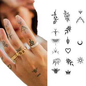 Pegatinas de <span class=keywords><strong>tatuaje</strong></span> de transferencia de agua realistas de tamaño pequeño al por mayor pegatina de <span class=keywords><strong>tatuaje</strong></span> de dedo temporal de Diseño Popular - Product Image 1