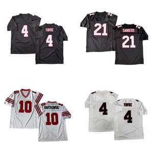 Maillot de rugby vintage pour homme, style cousu, 4 <span class=keywords><strong>Brett</strong></span> Favre, 7 <span class=keywords><strong>Michael</strong></span> Vick, 10 Steve Bartkowski, 21 Deion Sanders, tailles S à 3XL - Product Image 1