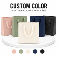 Sac shopping en papier personnalisé avec poignée en ruban tissé, logo imprimé, sac cadeau pour l'emballage de vêtements