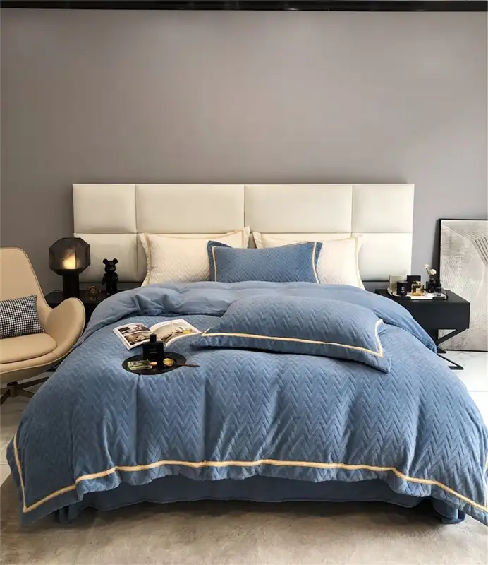 Очень мягкий роскошный разноцветный двусторонний бархатный утолщенный Комплект постельного белья из 4 предметов
