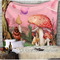 Tapisserie murale en polyester Scène de jungle Tigre Doré, Décoration murale facile à accrocher, Impression HD, Vente en gros, Lavage à la main