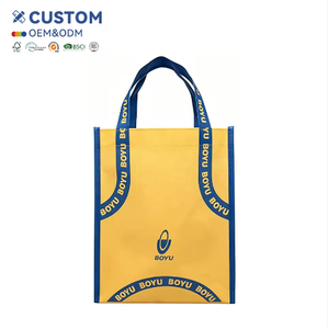 Custom OEM ODM <b>Medium</b> <b>Size</b> Non-Woven Tote <b>Bag</b> with Letter Pattern Plain Design Reusable Shopping <b>Bag</b> for Retail Promotion - Product Image 1