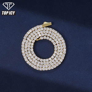Collana Tennis Hip Hop in Ottone con Zirconi 5A, 3mm 4mm 5mm, <span class=keywords><strong>Gioielli</strong></span> Scintillanti in <span class=keywords><strong>Oro</strong></span> e <span class=keywords><strong>Oro</strong></span> <span class=keywords><strong>Bianco</strong></span> - Vendita all'Ingrosso - Product Image 2