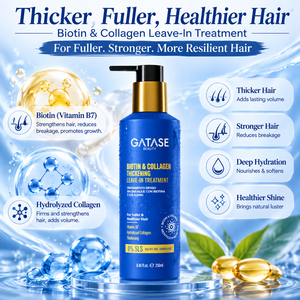 Tratamiento Capilar Sin Enjuague GATASE con Biotina y Colágeno, Fortalece, Previene la Rotura, Hidrata Profundamente para Cabello Fino y Delgado - Product Image 1