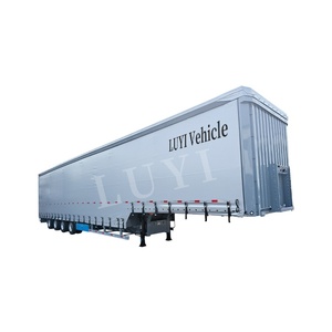 Semirremolque de cortina lateral personalizado de 3 ejes, 40 pies y 45 pies, impermeable de PVC, cortina de lona, remolque de camión deslizante lateral - Product Image 1