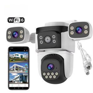 CS621SR kamera kubah keamanan WiFi tenaga surya, kamera kubah 3 lensa CMOS pelacakan otomatis penglihatan malam kartu SD & pilihan penyimpanan Cloud - Product Image 1