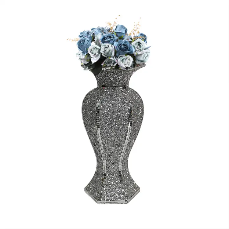 Хит продаж, керамическая ваза в художественном стиле для украшения стола из серебра и стекла