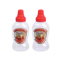 Botol Saus Plastik Mini Portabel Lucu, Food Grade, Dengan Tutup Sekrup, Untuk Bumbu, Saus Salad, Kecap, Kotak Plastik