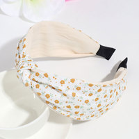 LRTOU Vente en gros de derniers bandeaux pour cheveux élégants pour filles et femmes Accessoires pour cheveux à fleurs Bandeau large noué imprimé pour femmes