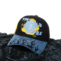 Gorra de Béisbol de Malla con Visera Curva, Estilo Casual Urbano, 5 Paneles, Logotipo Personalizado, Patrón de Billar, Bordado de Llamas, Cierre de Hebilla