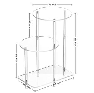 <span class=keywords><strong>Table</strong></span> d'appoint <span class=keywords><strong>ronde</strong></span> à 3 niveaux en acrylique <span class=keywords><strong>transparente</strong></span> de 118 pouces, fabriquée en Chine, pour salon et chambre à coucher - Product Image 5