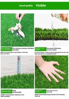 Gazon artificiel 40 mm 20 mm haute simulation double hauteur de pile, résistant à l'eau, aux UV, écologique, durable pour le sport et le jardin