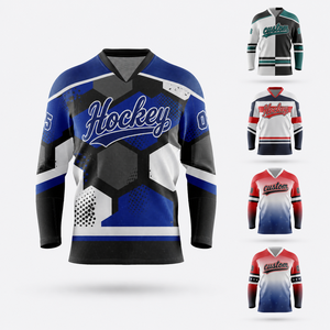 Op maat gemaakte ijshockeytruien met aangepaste borduur- of sublimatieopties voor volwassen en jeugdclubteams, groothandel clubteambestellingen - Product Image 1