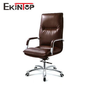 Chaises de conférence confortables en gros, chaises de bureau pivotantes en cuir marron pour cadres - Product Image 4