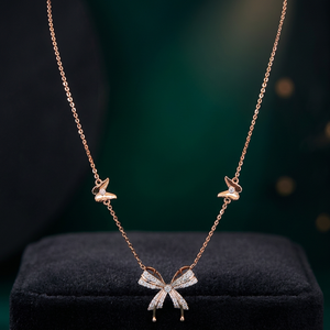 9K Rose Gold Lab Grown Round Brilliant Cut Diamond Women's Pendant <b>Necklace</b> Trendy Everyday Wear Jewelry - Product Image 3
