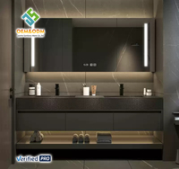OEM 2025 Juerte Robinet d'évier mural moderne en bois massif Armoire de salle de bain avec miroir pour la chambre à coucher et la salle à manger