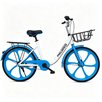 Vélo partagé sans chambre à air 24/26 pouces, vélo public adulte non pliable avec fourche rigide, vélo sur mesure pour déploiement urbain
