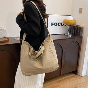 Sac à main pour femme de grande capacité, fait à la main, à porter à l'épaule, sous le bras, avec fermeture éclair, en tissu trapézoïdal - Product Image 5