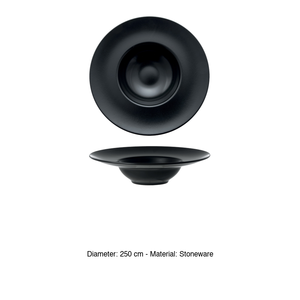 Monaco Black Pasta Bowl 25 cm Inside 12 cm Stoneware M1934 - Product Image 3