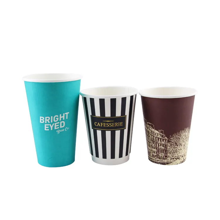 Manufacture Price Customize Logo 8oz 12oz 16oz Takeaway Food Packaging Empaques Para Cafe Tea And Coffee Disposable Paper Cups