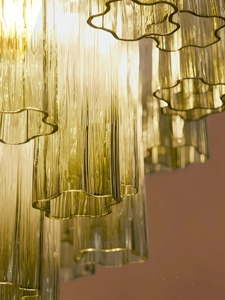 JYLIGHTING Elegant Gradient Glass Hardware Chandelier for <b>Dining</b> Room Villa Luxury Decorative <b>Lighting</b> - Product Image 2