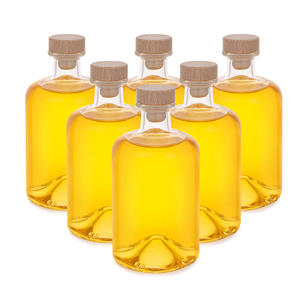 Botella de Vino de la Mejor Calidad al por Mayor, Botella de Licor de Vidrio Transparente Redonda Vacía de 250 ml, 375 ml, 500 ml con Tapón - Product Image 1