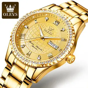 OLEVS jam tangan mekanis pria, arloji 6616 fesyen bisnis Harga Murah Logo kustom jam tangan Stainless Steel untuk pria