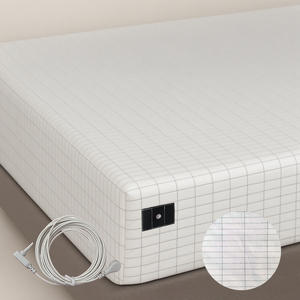 Feuilles de mise à la terre et de mise à la terre beiges | King Size 95% coton + draps conducteurs en fibre d'argent 5%, antistatiques, approvisionnement d'usine - Product Image 4